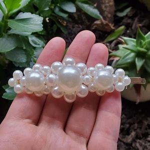 New Gold Faux Pearl Hair Clip